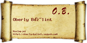 Oberly Bálint névjegykártya